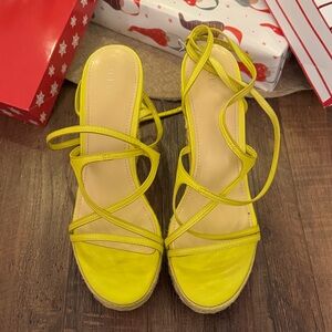 Guess Bright Yellow Strappy Sandals